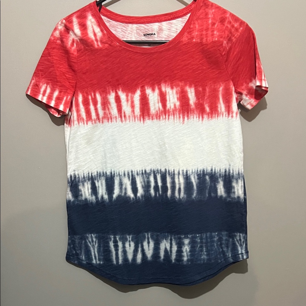 Sonoma Red, White, and Blue Tie-Dye Tee